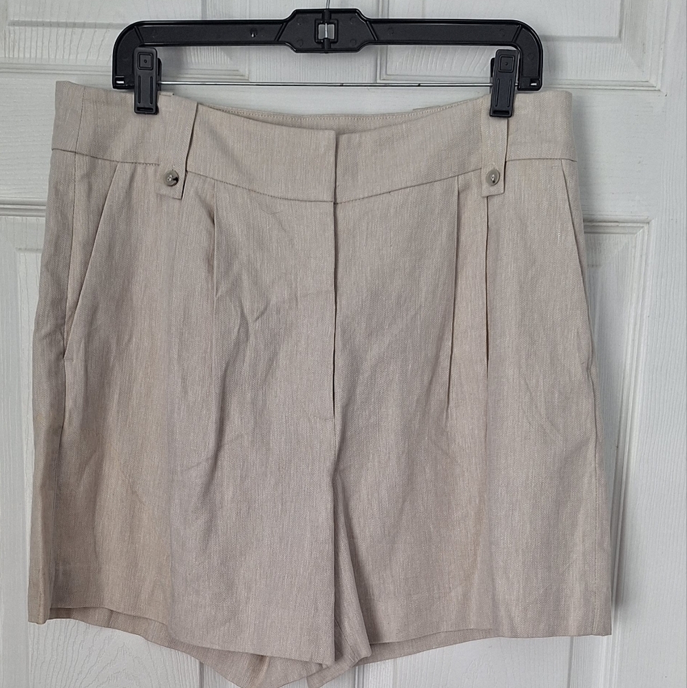 H&M shorts women's size 14 tan linen